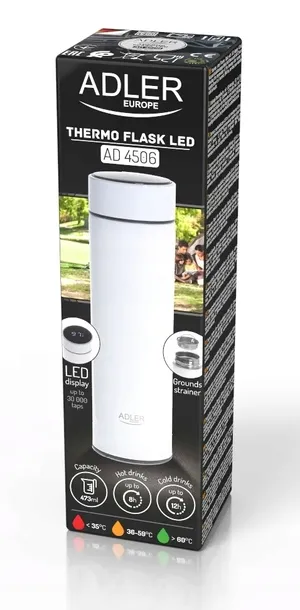adler-ad-4506w-termos-led-473ml-white-do-kawy-herbaty-stan-nowy-maksymalne-utrzymanie-zimna-do-12-h