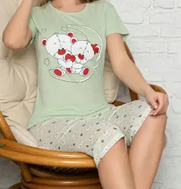 damska-pizama-krotka-bawelniana-z-krotkim-rekawem-na-lato-xl-w-misie-7601