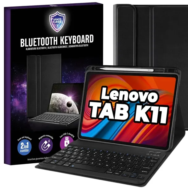 CASE ETUI POKROWIEC KLAWIATURA BEZPRZEWODOWA DO LENOVO TAB K11 11" CZARNY