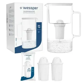 dzbanek-filtrujacy-szklany-wessper-3l-bialy-3x-filtr-aquaclassic-77g