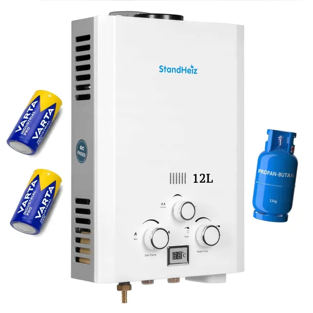PODGRZEWACZ WODY BOJLER GAZOWY PRZEPŁYWOWY LPG 12L 24KW StandHeiz