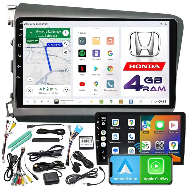 RADIO SAMOCHODOWE NCS D9 HONDA CIVIC 9 2012-2015 ANDROID NAWIGACJA 4GB LTE