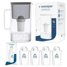 dzbanek-filtrujacy-szklany-wessper-3l-czarny-5x-filtr-aquaclassic