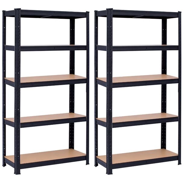 REGAŁ MAGAZYNOWY METALOWY GARAŻOWY DO PIWNICY 180x90x40 2 sztuki czarny