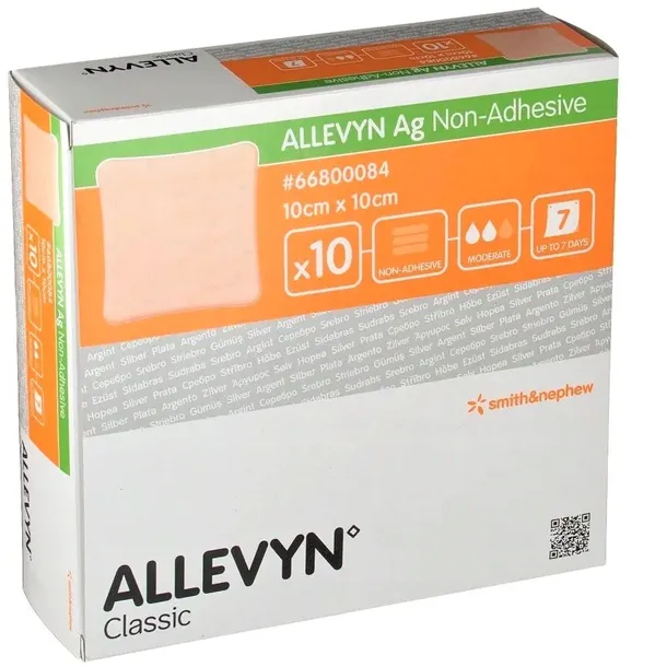 Smith Nephew - ALLEVYN Ag Non-Adhesive - 10 x 10cm 10szt.