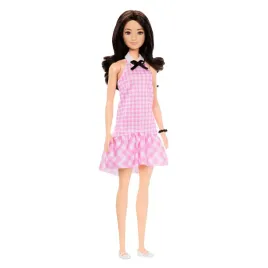 lalka-barbie-fashionistas-lalka-czarne-wlosy-rozowa-sukienka-w-kratke-hrh21