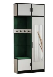 garderoba-z-lustrem-dior-11-siedzisko-bialy-tkanina-zielona-z-nadstawka