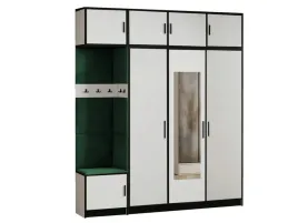 garderoba-dior-14-bialy-ekoskora-zielona-siedzisko-z-nadstawka