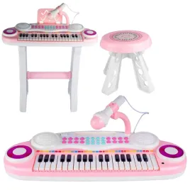 organy-pianinko-mikrofon-nagrywanie-mp3-taboret-prezent-dla-dziewczynki
