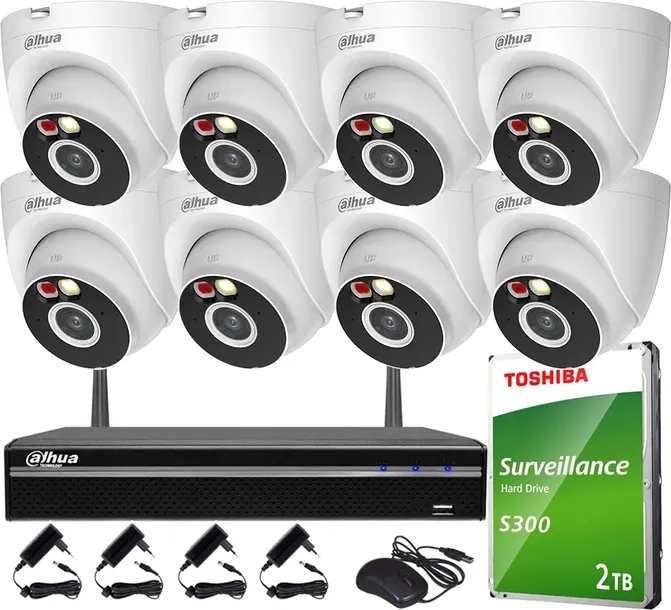 Zestaw Monitoring WIFI 4MPx DAHUA 8 Kamer T4A-PV Smart Dual Light Audio