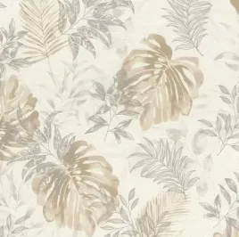 tapeta-dekoracyjna-liscie-dzungla-monstera-bezowa-zmywalna