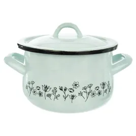 garnek-emaliowany-23-l-orion-zielony-louka-16-cm-z-pokrywka