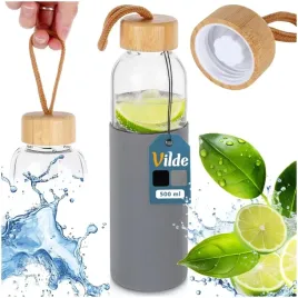 butelka-na-wode-vilde-szklana-500-ml-silikonowy-pokrowiec-szary