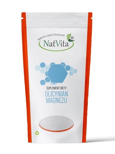 Glicynian Magnezu Stres Mięśnie Skurcze proszek 200g NatVita