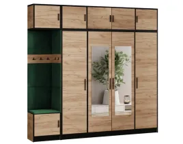 garderoba-dior-15-dab-craft-zloty-tkanina-zielona-siedzisko-z-nadstawka