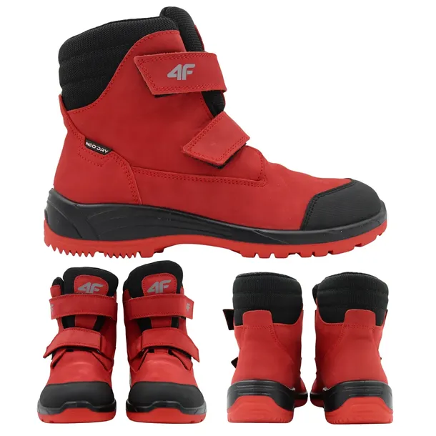 BUTY DZIECIĘCE 4F WYGODNE ZE SKÓRY WYSOKIE NA JESIEŃ ZIMĘ JOBMW25062S r. 30