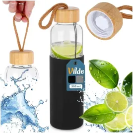 butelka-na-wode-vilde-szklana-500-ml-silikonowy-pokrowiec-czarny