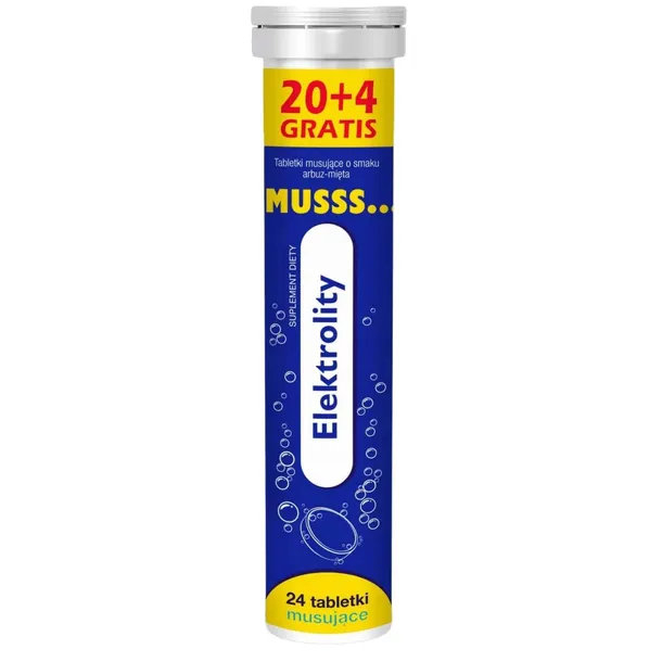 Musss Elektrolity Tabletki Musujące Smak Arbuz Mięta 24 Tabletki