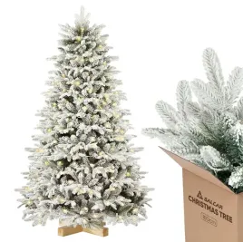 choinka-sztuczna-osniezona-ze-sniegiem-lampki-led-stojak-180-cm