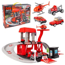 garaz-parking-zabawka-zjezdzalnia-wielopoziomowa-helikopter-samochody