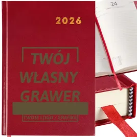 kalendarz-dzienny-a5-terminarz-2026-ksiazkowy-notes-logo-czerwony-grawer