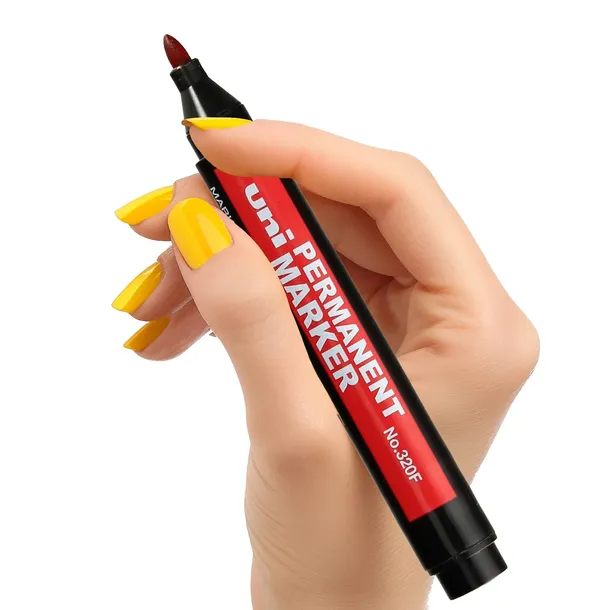 marker-permanentny-uni-320f-okragly-czerwony-stan-nowy