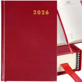 kalendarz-dzienny-a5-terminarz-2026-ksiazkowy-notes-planer-bordowy