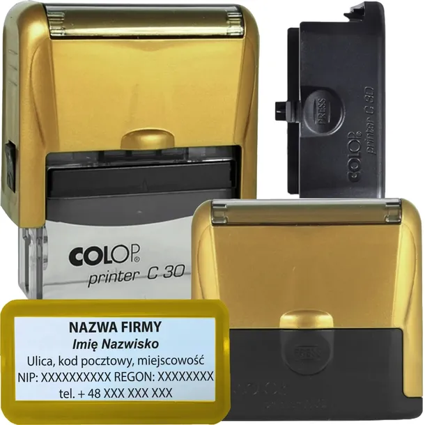 COLOP C30 Pieczątka do 6 wersów FIRMOWA LEKARSKA IMIENNA BIUROWA - kolory