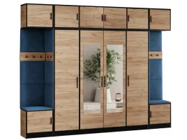 garderoba-z-nadstawka-dior-17-dab-craft-zloty-tkanina-niebieska-siedzisko