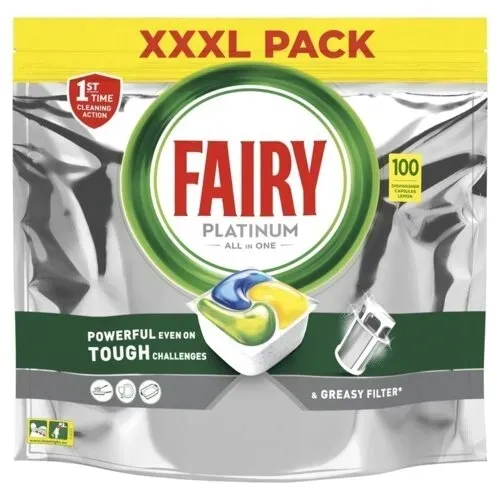 Kapsułki Fairy Platinum All In One LEMON Do Zmywarki 96 Sztuk MEGA EKONOMY