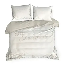 komplet-poscieli-swiatecznej-160x200-cm-snowflake-zimowy-pejzaz-kremowa