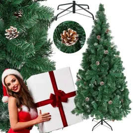 choinka-sztuczna-swierk-z-szyszkami-osniezona-180-cm-metalowy-stojak