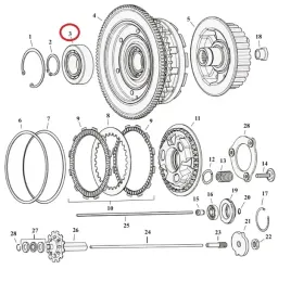 lozysko-kosza-sprzegla-harley-17-23-touring-softail-electra-road-king-1szt