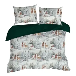 posciel-swiateczna-220x20-cm-zimowy-pejzaz-z-jeleniami-i-domkami-fairyland