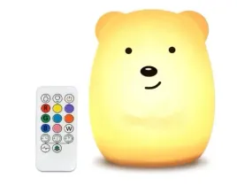 urocza-lampka-nocna-misiek-led-rgb-dla-dzieci-sterowana-pilotem-biala