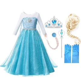 stroj-sukienka-elsa-frozen-dodatki-130cm