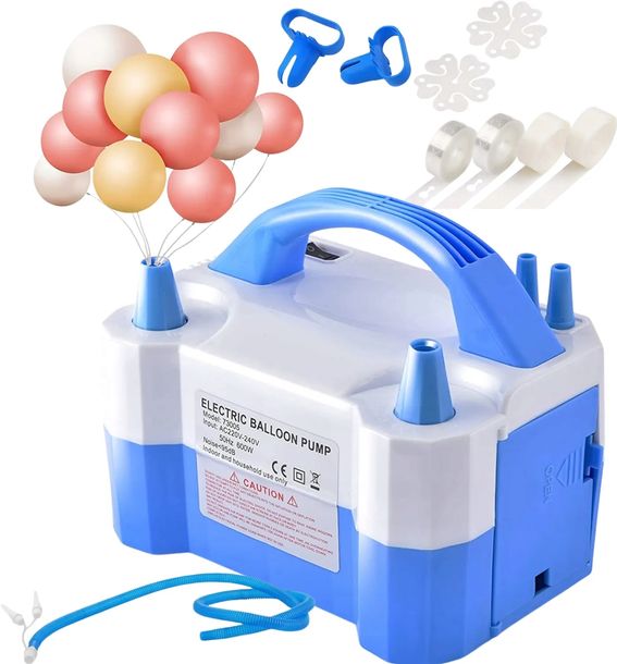 Pompka Elektryczna do Balonów 2 Dysze do Pompowania Dmuchania Szybka Mocna