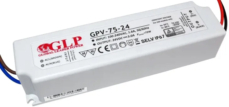 GPV-75-24 ZASILACZ STAŁONAPIĘCIOWY DO TAŚ I PASKÓW LED IP67 24V 72W GLP
