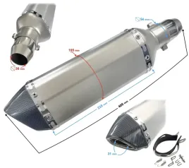 tlumik-tunningowy-uniwersalny-stal013-370-mm-kolor-tytanowy-koncowka