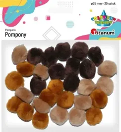 pompony-akrylowe-dekoracyjne-25-mm-opakowanie-30-szt-brazowe-bezowe-titanum
