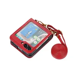 etui-leather-strap-do-samsung-galaxy-z-flip-5-czerwony-pokrowiec-ze-smycza