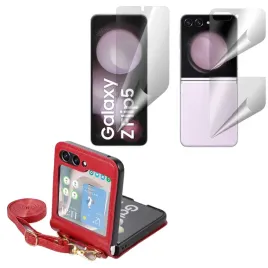 etui-do-samsung-z-flip-5-leather-strap-czer-folia-case-pokrowiec-futeral