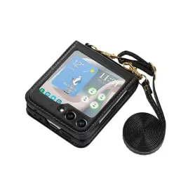 etui-leather-strap-do-samsung-galaxy-z-flip-5-czarne-obudowa-pokrowiec-kejs