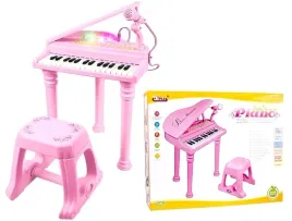 pianino-dla-dzieci-nauka-gry-organki-mikrofon-mp3-rozowe-pianinko-taboret