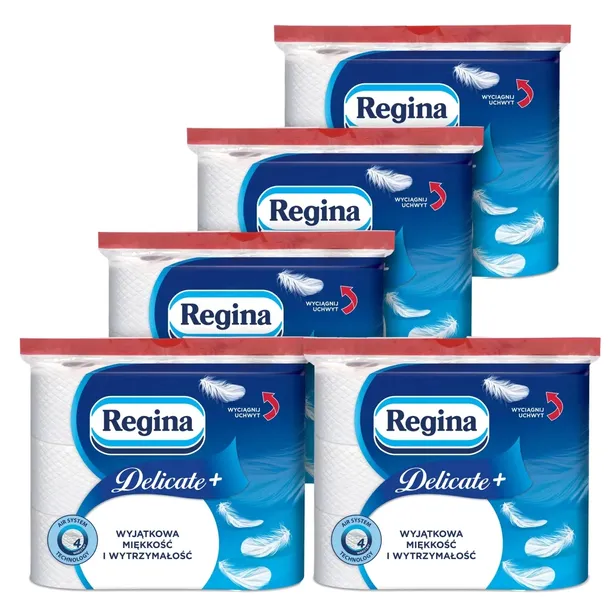 REGINA DELICATE+ Papier Toaletowy 4-Warstwowy Wyjątkowo Delikatny 45 Rolek