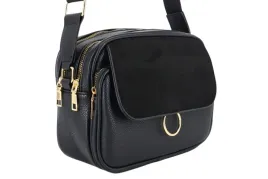 torebka-mala-przewieszka-miejska-klasyczna-dlugi-pasek-klapeczka-czarna