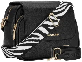 torebka-damska-listonoszka-monnari-kuferek-czarna-2-paski-przegrody