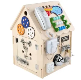Zdjęcie produktu DREWNIANA TABLICA SENSORYCZNA MANIPULACYJNA EDUKACYJNA DLA DZIECI ZABAWA