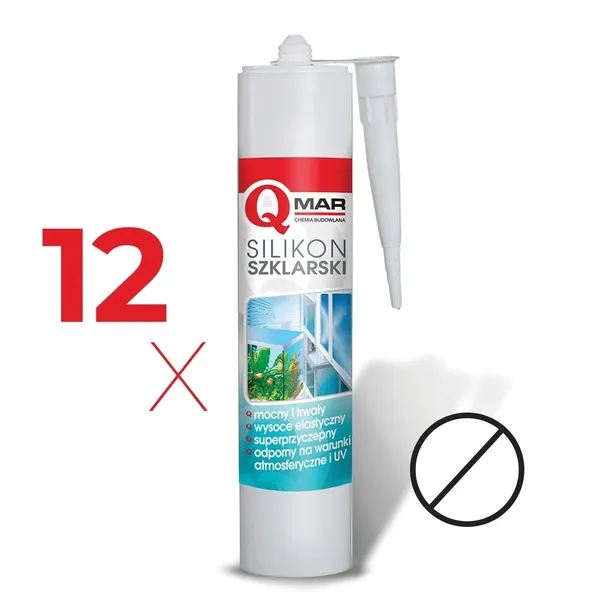 SILIKON SZKLARSKI USZCZELNIACZ BEZBARWNY 300ML KARTON 12 SZTUK