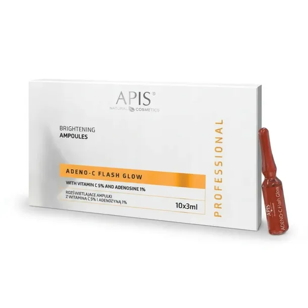 Ampułki ROZŚWIETLAJĄCE do twarzy z wit C i adenozyną Apis 1x3ml